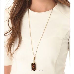 Michael Kors Pave Tortoise Dog Tag Necklace& Ring